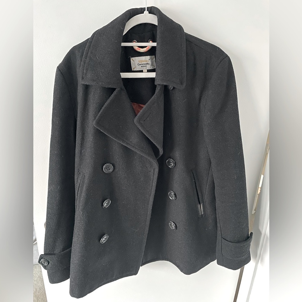 Men’s Superdry Peacoat, size medium
